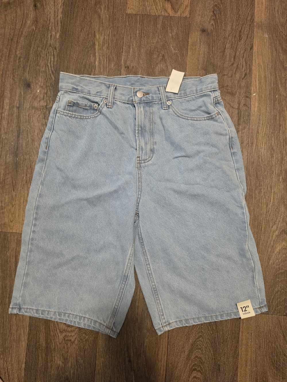 No Boundaries Light Blue High-Rise Denim Bermuda Shorts